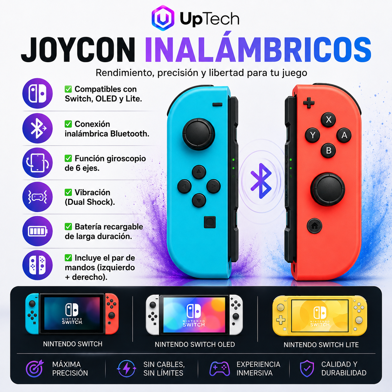 Joy Con mando Nintendo color Blanco